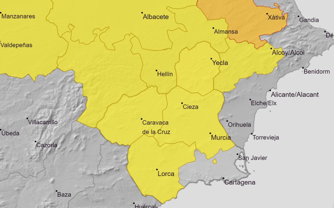 Aviso amarillo por altas temperaturas para el viernes