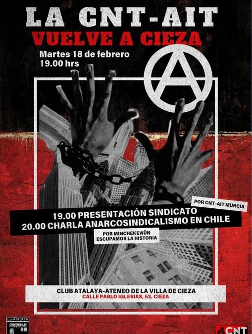 Presentación del sindicato CNT-AIT en el Club Atalaya de Cieza