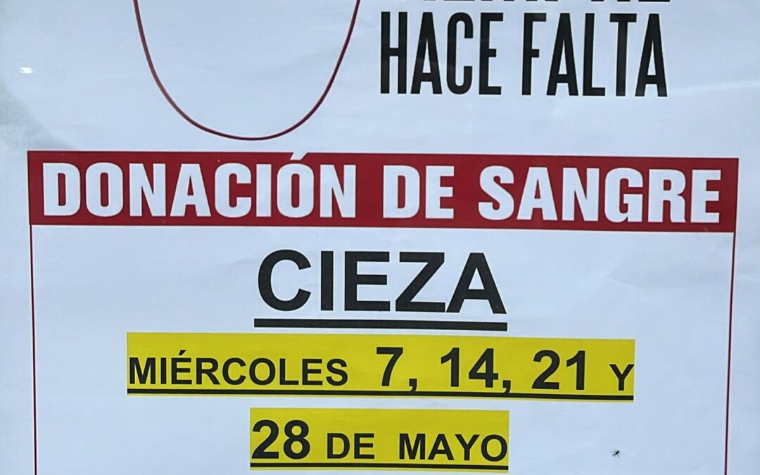 Dona tu sangre los miércoles de Mayo en Cieza